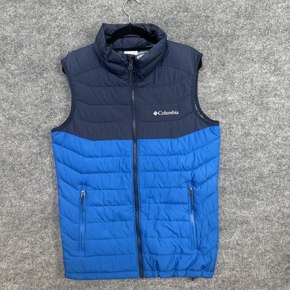 Columbia Omni Heat Men's Puffer Vest Blue & Vest Size Small Pockets